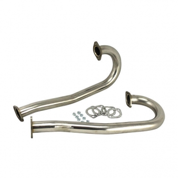 J-Rohre mit Flanschen, 38mm, Vintage Speed, Edelstahl, pro Paar