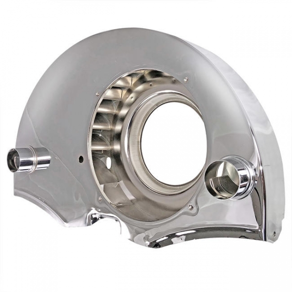 Chrom Gebläsekasten 30Ps-Style OHNE "Hundehütte" mit Heizungsanschluss